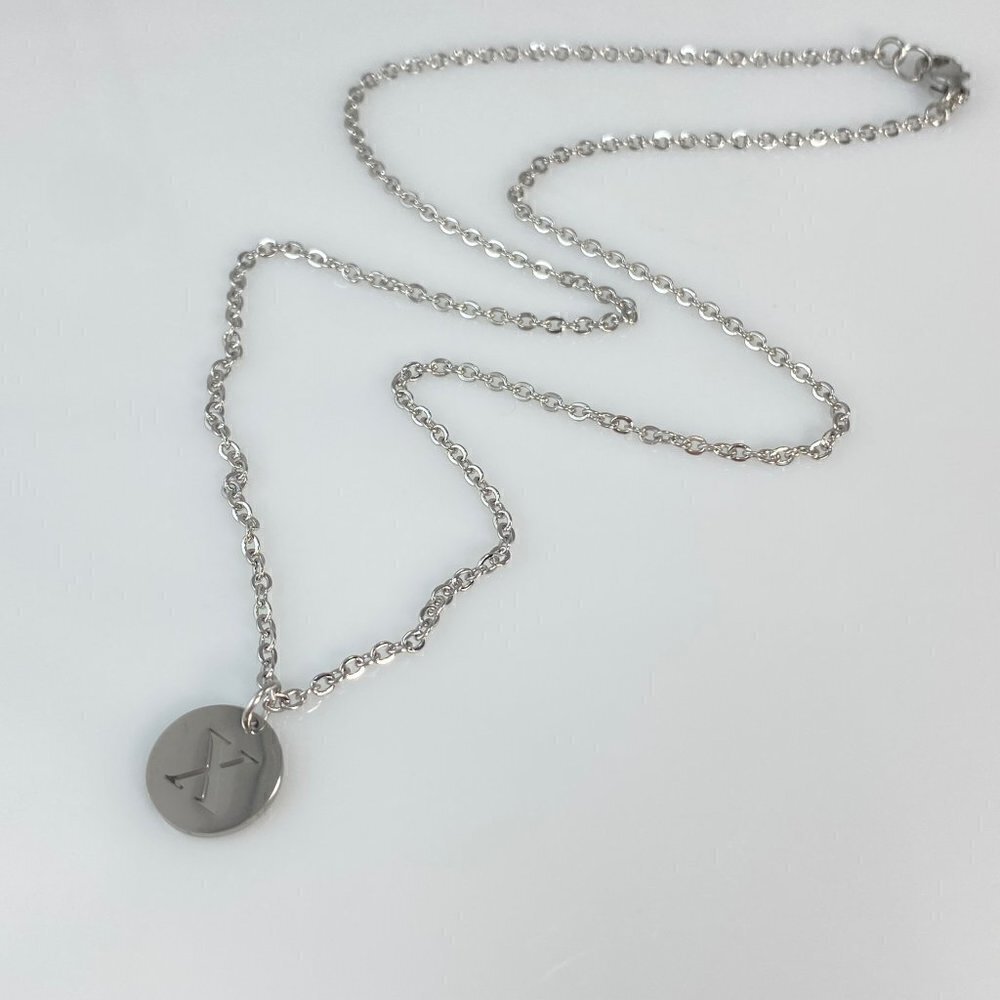 (Choose your) Initial Letter Stainless Steel Cable Chain Necklace